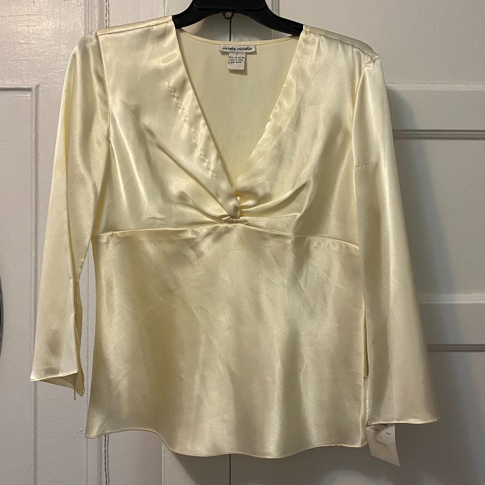 SOLD ON DEPOP Satin Ivory Blouse